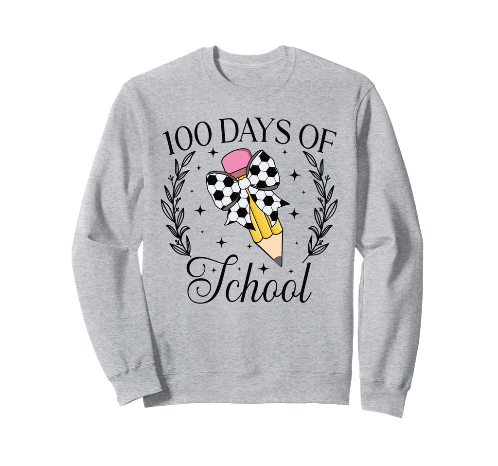 100 Days School Soccer Coquette Sweatshirt - Custom Art Print Unisex - T-Shirt, Sweatshirt, Hoodie