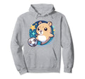 Hamster Soccer Player Kicking Soccer Hoodie - Trendy Graphic for Adults - T-Shirt, Sweatshirt, Hoodie