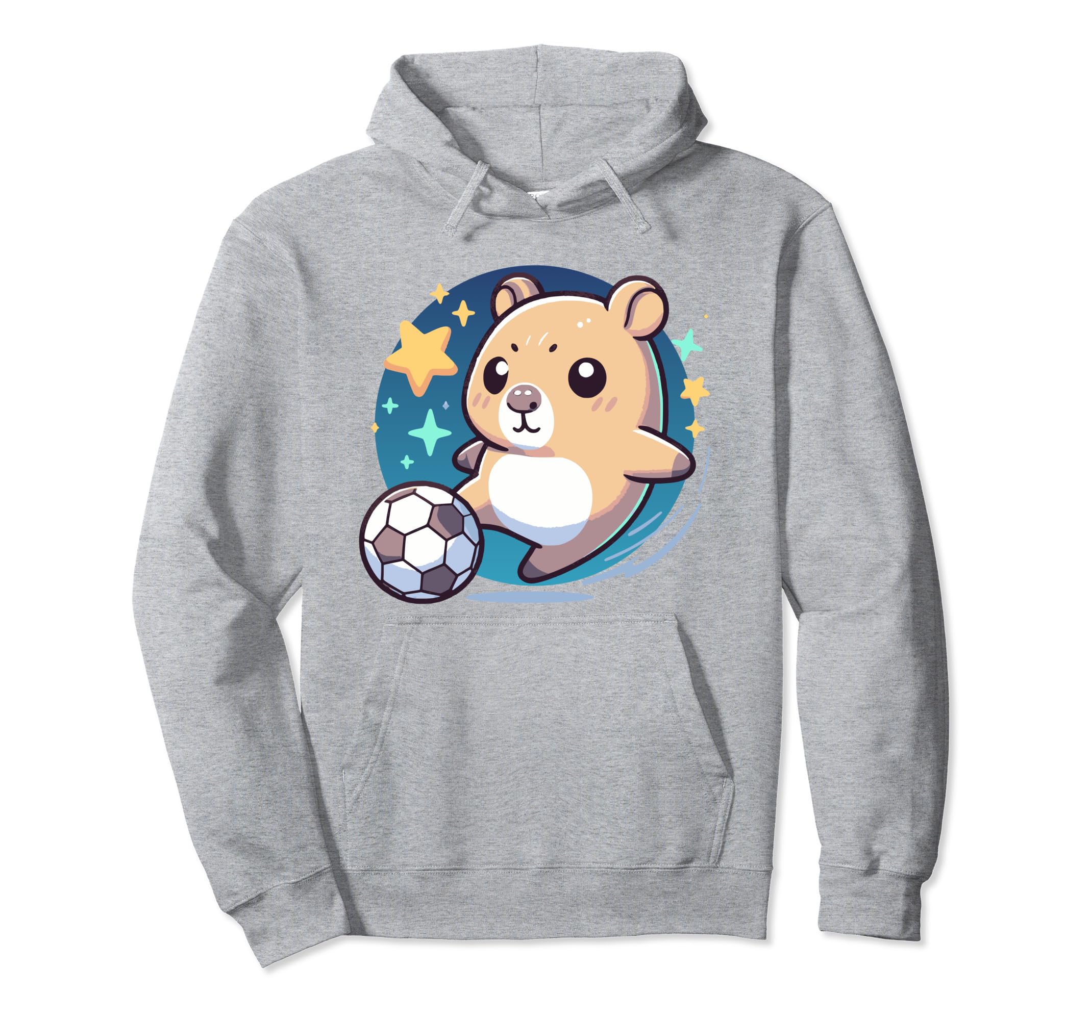 Hamster Soccer Player Kicking Soccer Hoodie - Trendy Graphic for Adults - T-Shirt, Sweatshirt, Hoodie