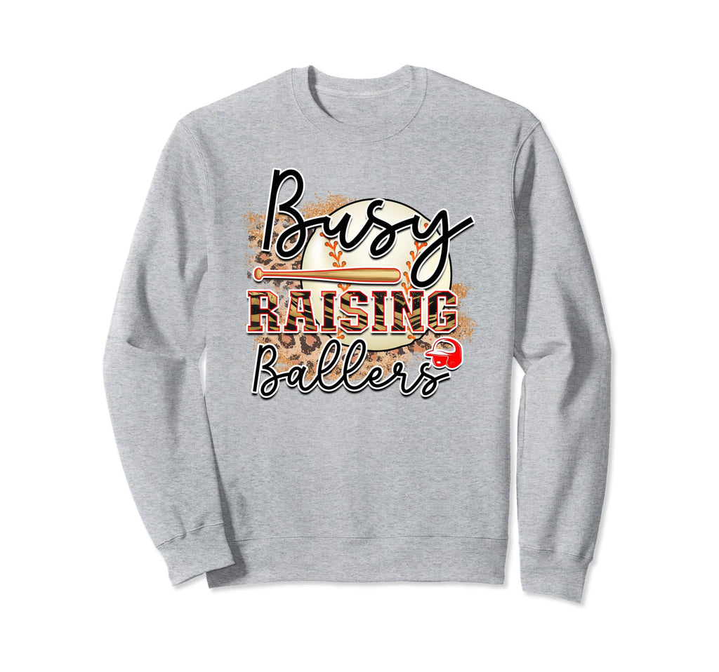Busy Raising Ballers Is Baseball Sweatshirt - Minimalist Print Men Women - T-Shirt, Sweatshirt, Hoodie