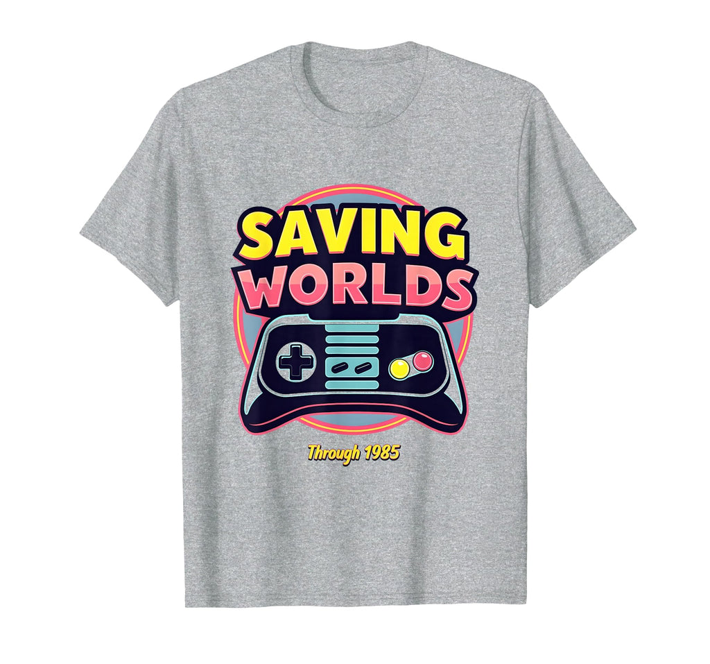 1985 Saving Worlds Gaming T-Shirt - Custom Art Print Men Women - T-Shirt, Sweatshirt, Hoodie