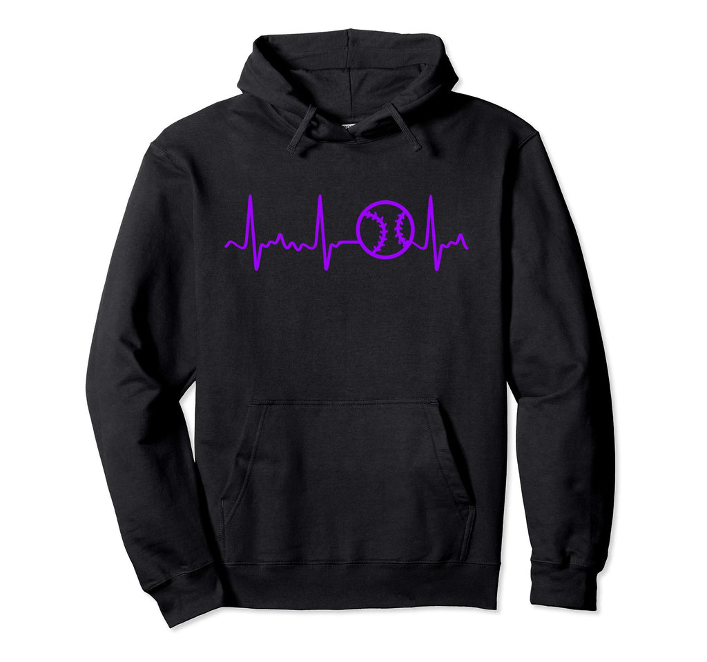 Purple Baseball Heartbeat Purple Hoodie - Minimalist Print Unisex - T-Shirt, Sweatshirt, Hoodie