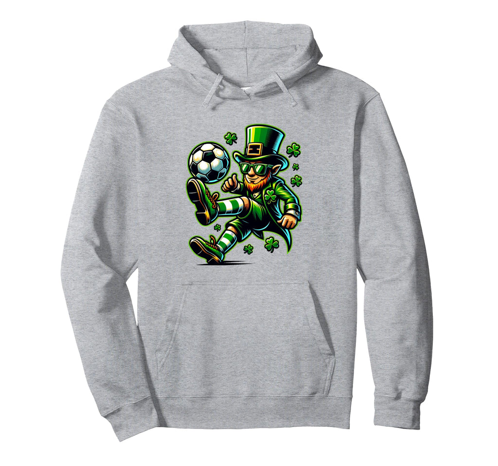 Soccer St Patricks Day Funny Leprechaun And Hoodie - Unique Graphic Unisex - T-Shirt, Sweatshirt, Hoodie