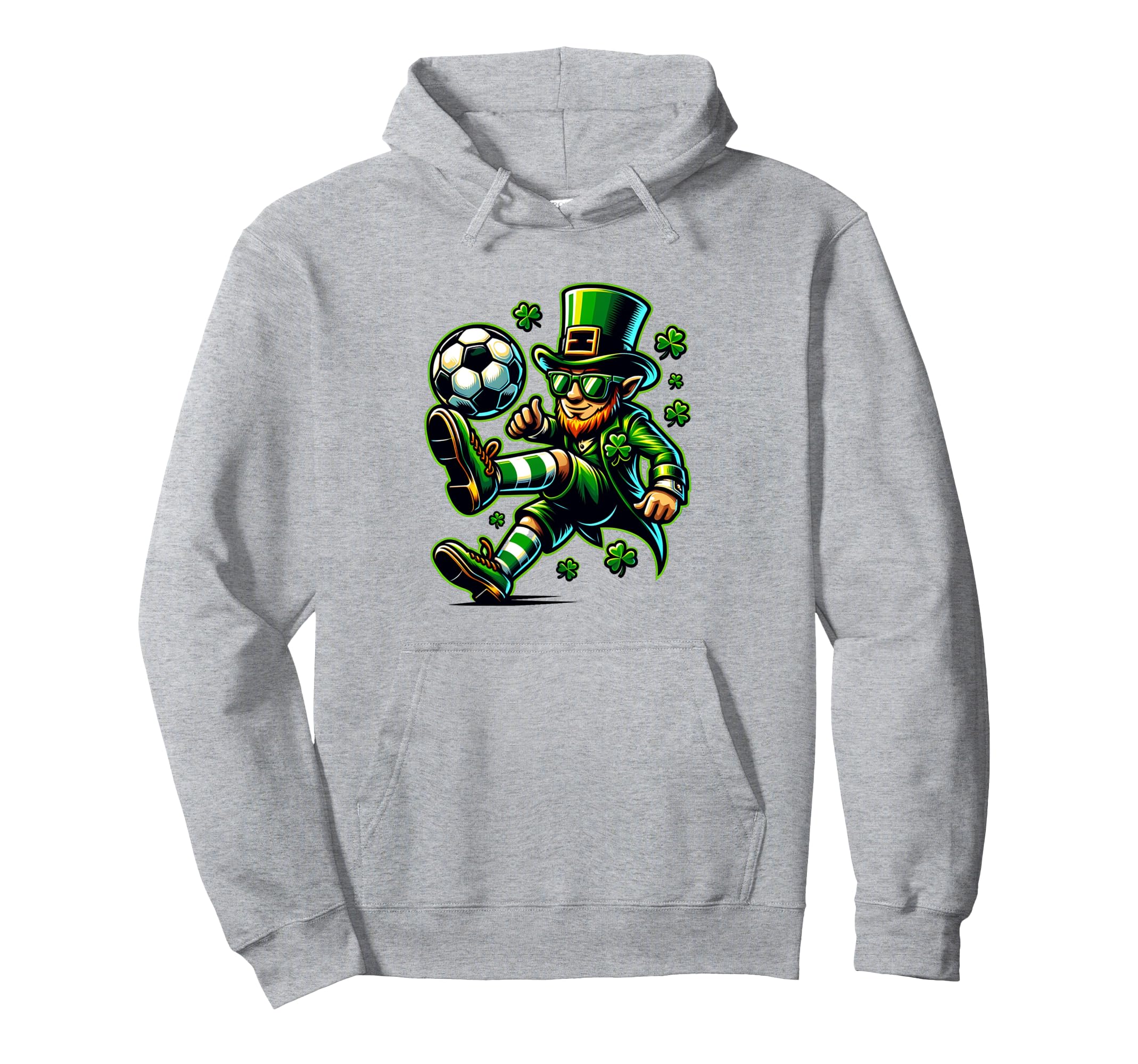 Soccer St Patricks Day Funny Leprechaun And Hoodie - Unique Graphic Unisex - T-Shirt, Sweatshirt, Hoodie