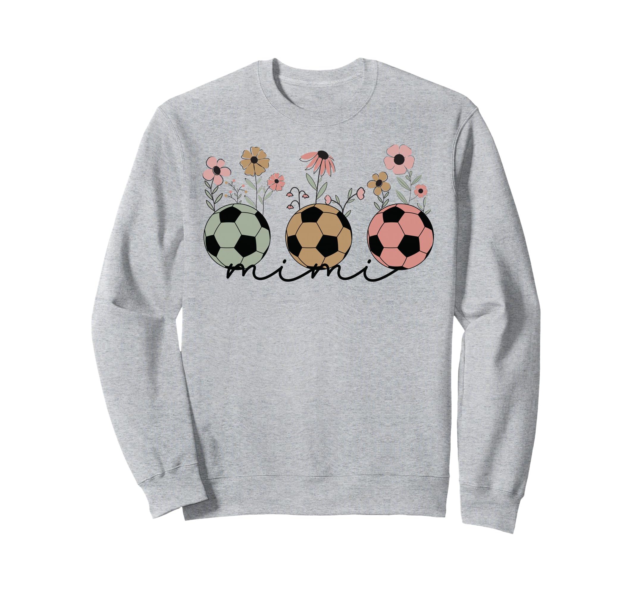 Soccer Mimi Grandma Wildflower Floral Sweatshirt - Trendy Graphic Unisex - T-Shirt, Sweatshirt, Hoodie