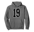 Black And White Number 19 Jersey Player Hoodie - Minimalist Print Unisex - T-Shirt, Sweatshirt, Hoodie