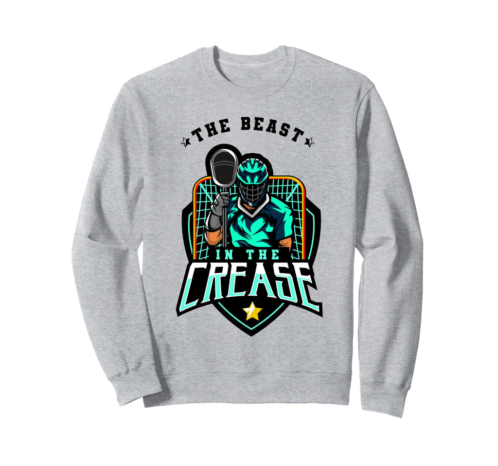 Beast Crease Lacrosse Goalkeeper Sweatshirt - Novelty Apparel Men Women - T-Shirt, Sweatshirt, Hoodie