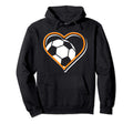 Orange Soccer Heart Soccer Lovers Hoodie - Unique Graphic Unisex - T-Shirt, Sweatshirt, Hoodie