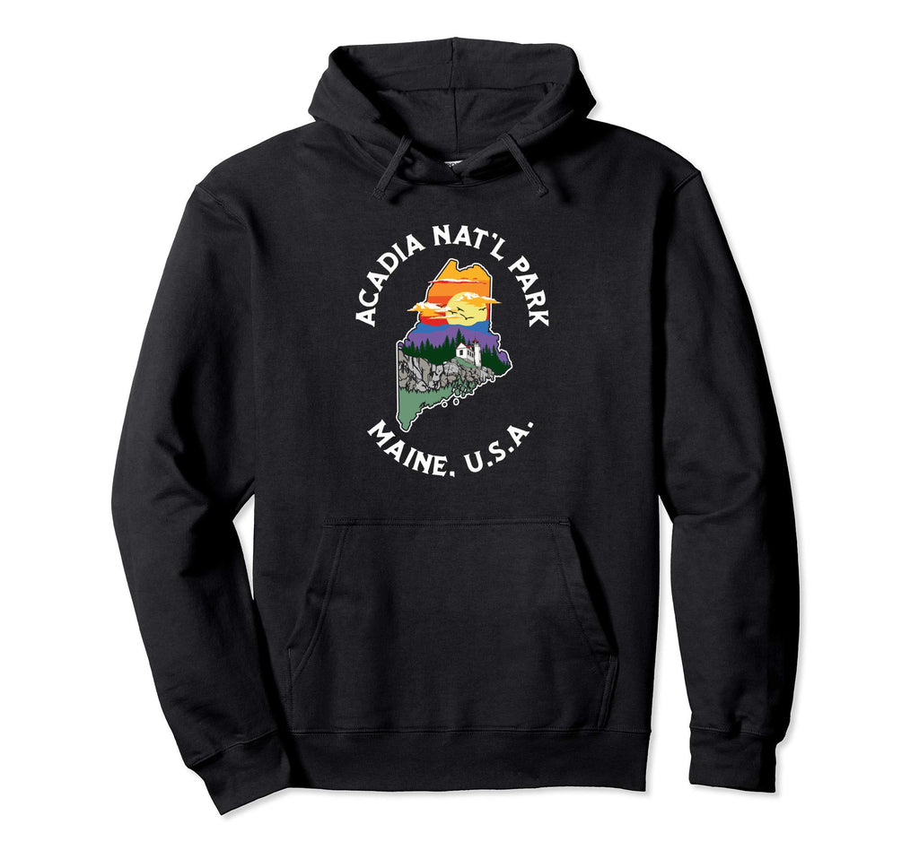 Acadia National Park Maine Nature Hoodie - Fun Novelty Design for Adults - T-Shirt, Sweatshirt, Hoodie