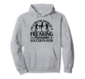 Im Proud Mom Freaking Awesome Soccer Hoodie - Minimalist Print Men Women - T-Shirt, Sweatshirt, Hoodie