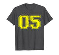 Number 05 Five Varsity Distressed T-Shirt - Aesthetic Graphic for Adults - T-Shirt, Sweatshirt, Hoodie