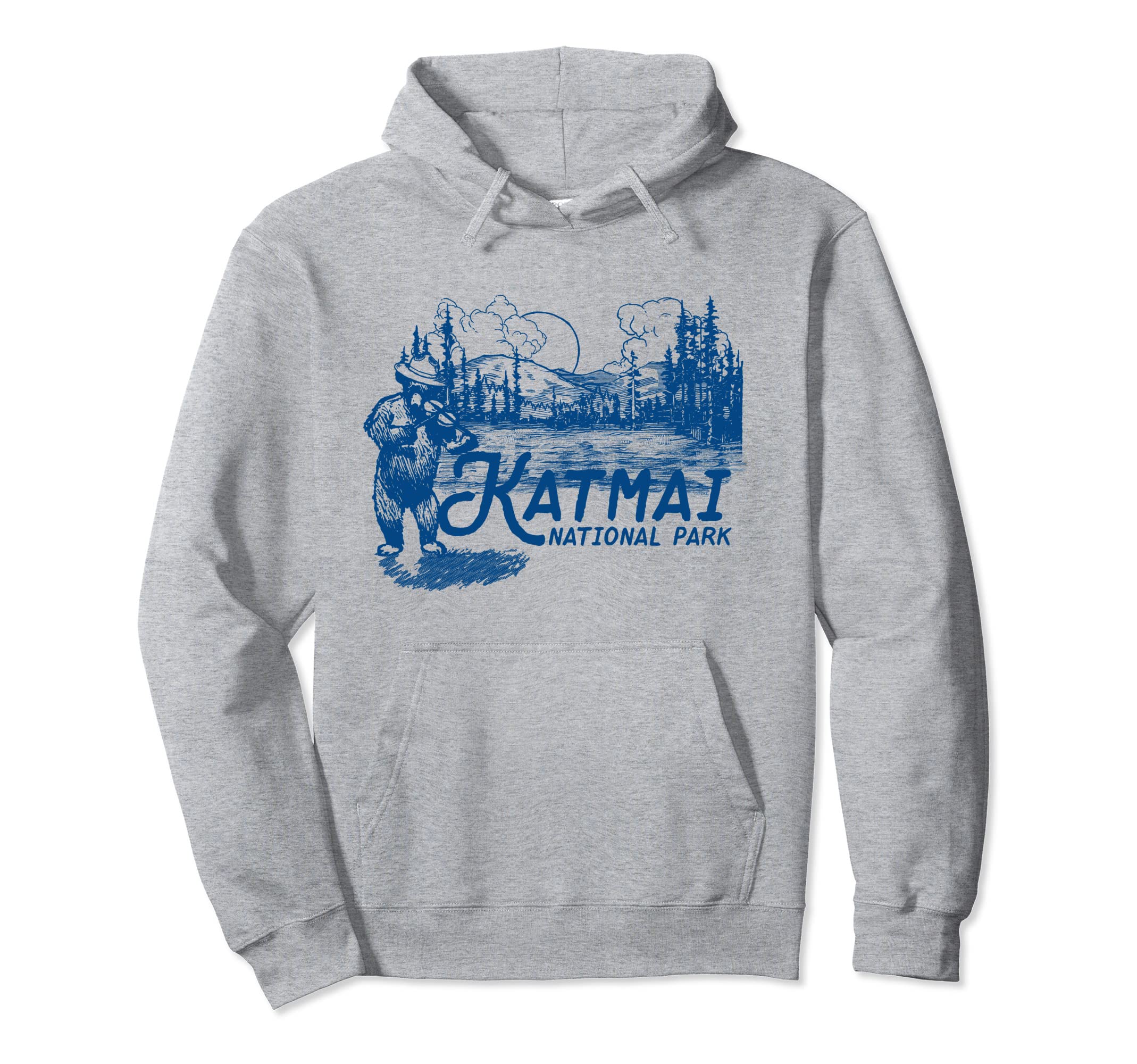 Katmai National Park Alaska Fiddle Bear Hoodie - Unique Graphic for Adults - T-Shirt, Sweatshirt, Hoodie