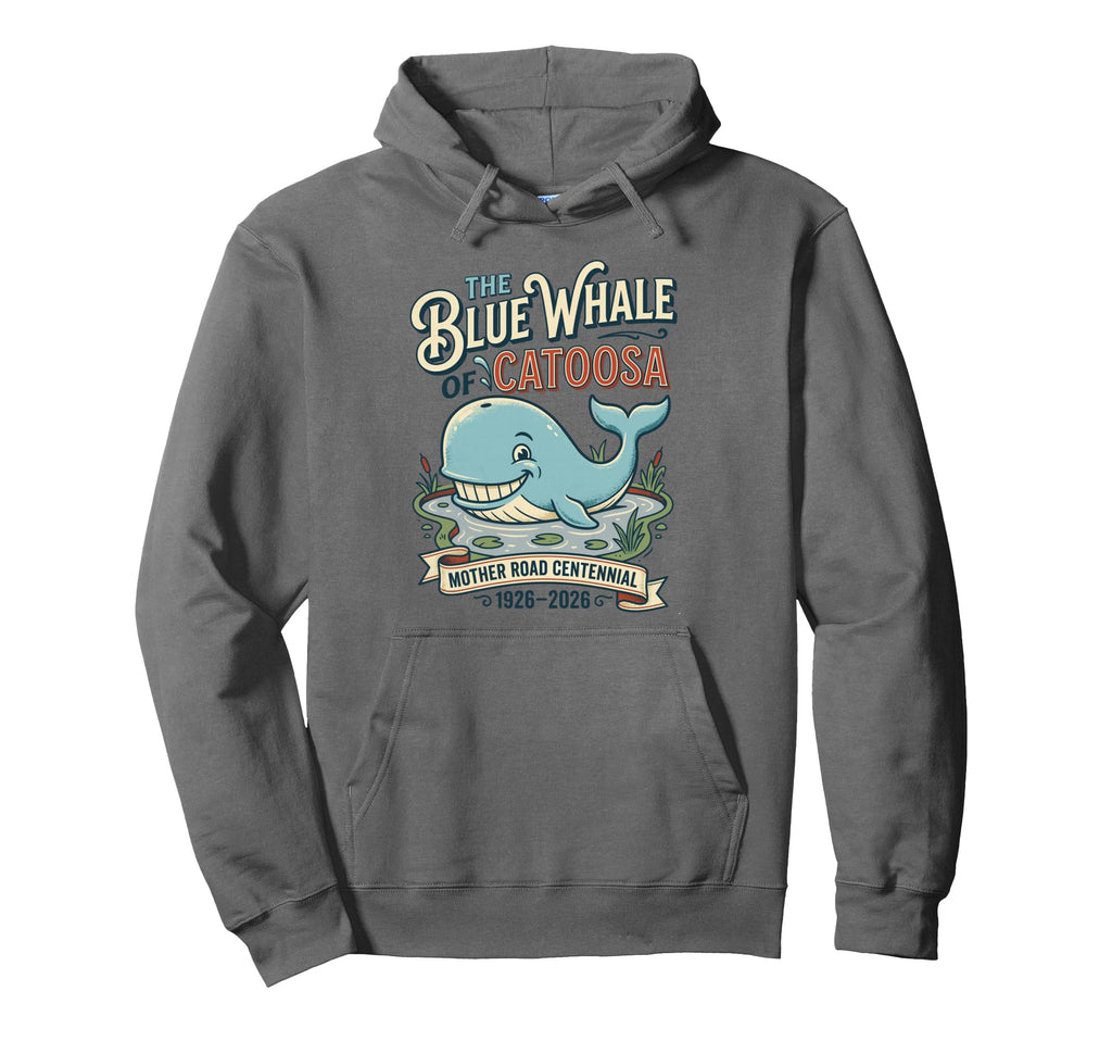 Giant Whale Route 66 Highway Hoodie - Fun Novelty Design Men Women - T-Shirt, Sweatshirt, Hoodie