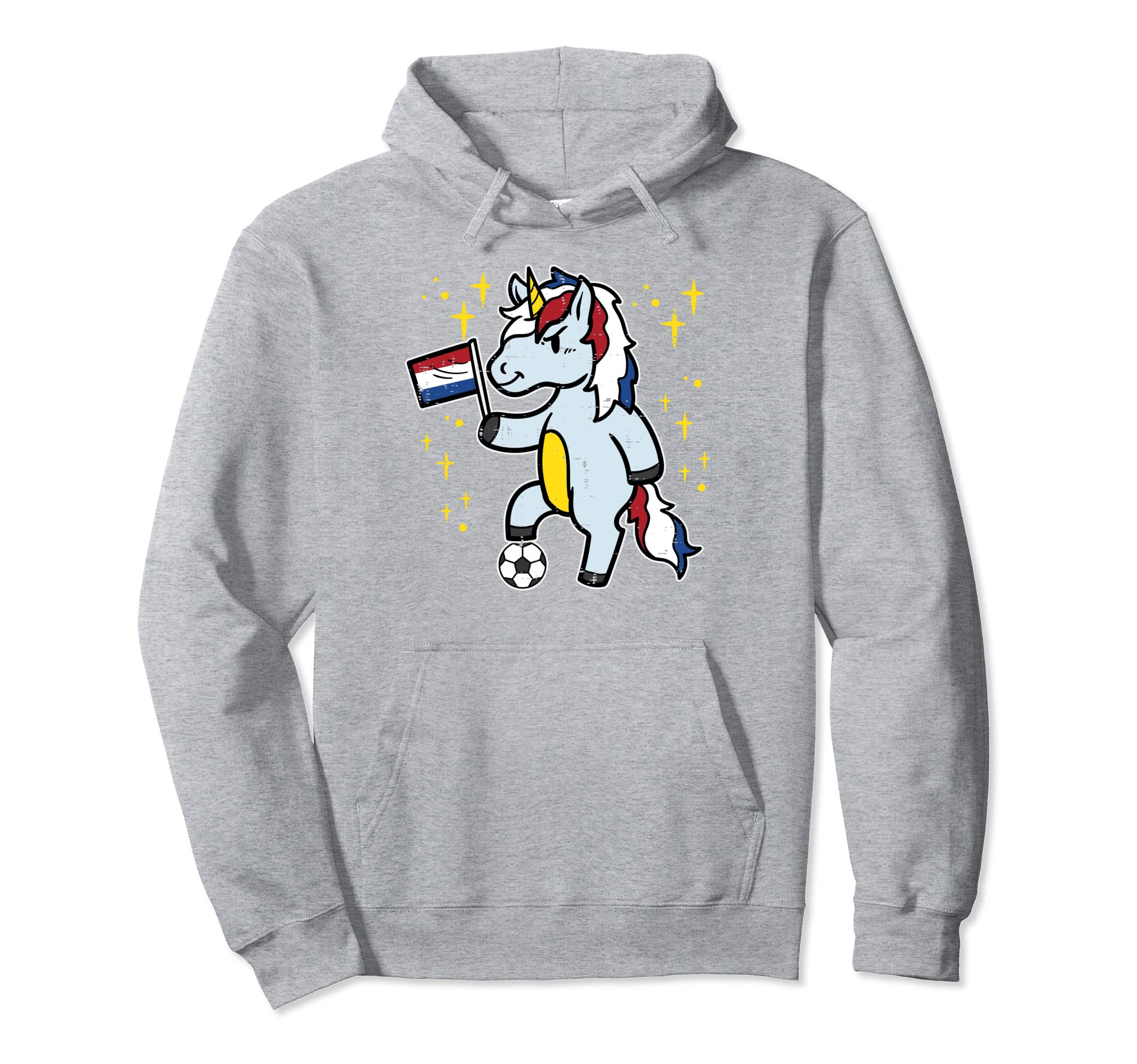 Netherlands Flag Unicorn Football Soccer Hoodie - Streetwear Style Unisex - T-Shirt, Sweatshirt, Hoodie