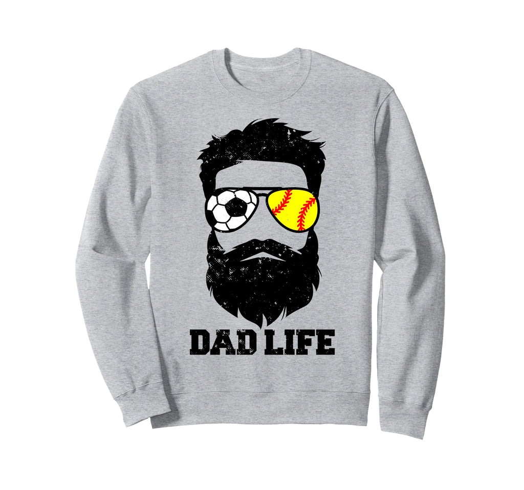 Soccer Softball Dad Messy Hair Sweatshirt - Trendy Graphic for Adults - T-Shirt, Sweatshirt, Hoodie