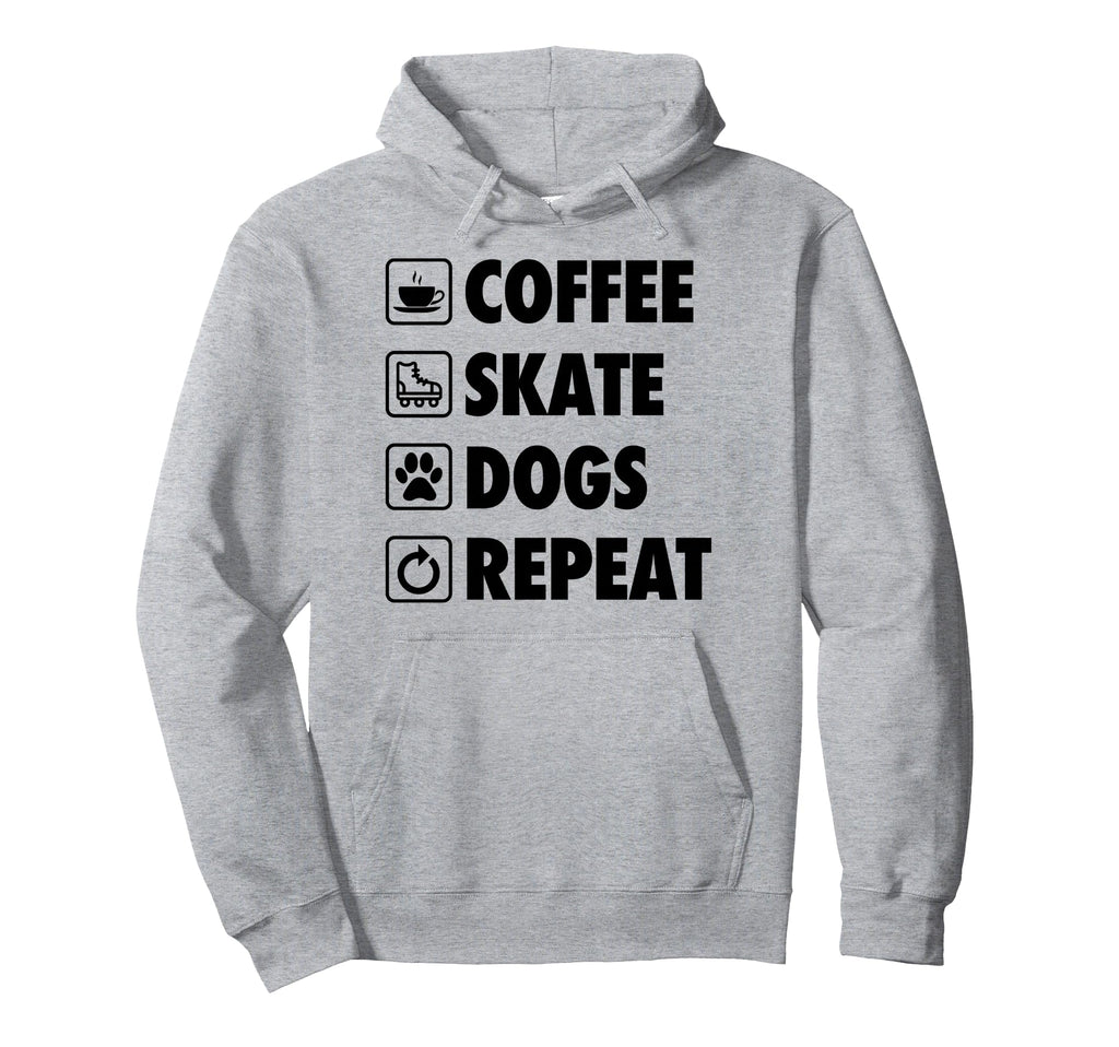 Coffee Skate Dogs Repeat Roller Hoodie - Aesthetic Graphic Men Women - T-Shirt, Sweatshirt, Hoodie