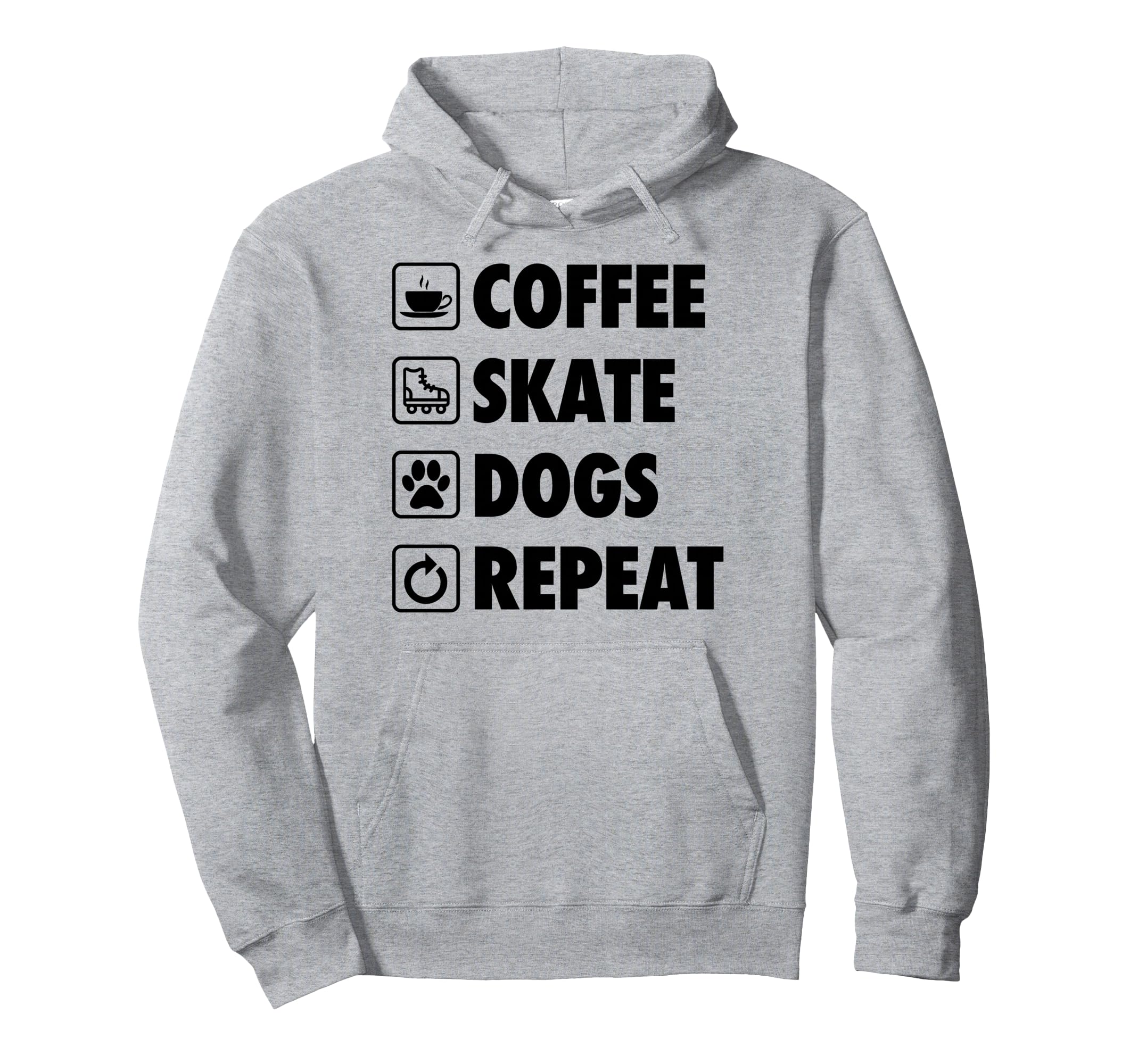 Coffee Skate Dogs Repeat Roller Hoodie - Aesthetic Graphic Men Women - T-Shirt, Sweatshirt, Hoodie