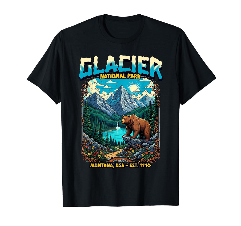 Glacier National Park Montana Usa Nature T-Shirt - Graphic Print Unisex - T-Shirt, Sweatshirt, Hoodie