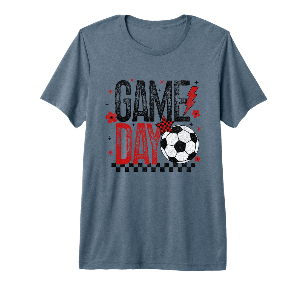 Game Day Soccer Season Checkered Black T-Shirt - Fun Novelty Design Unisex - T-Shirt, Sweatshirt, Hoodie