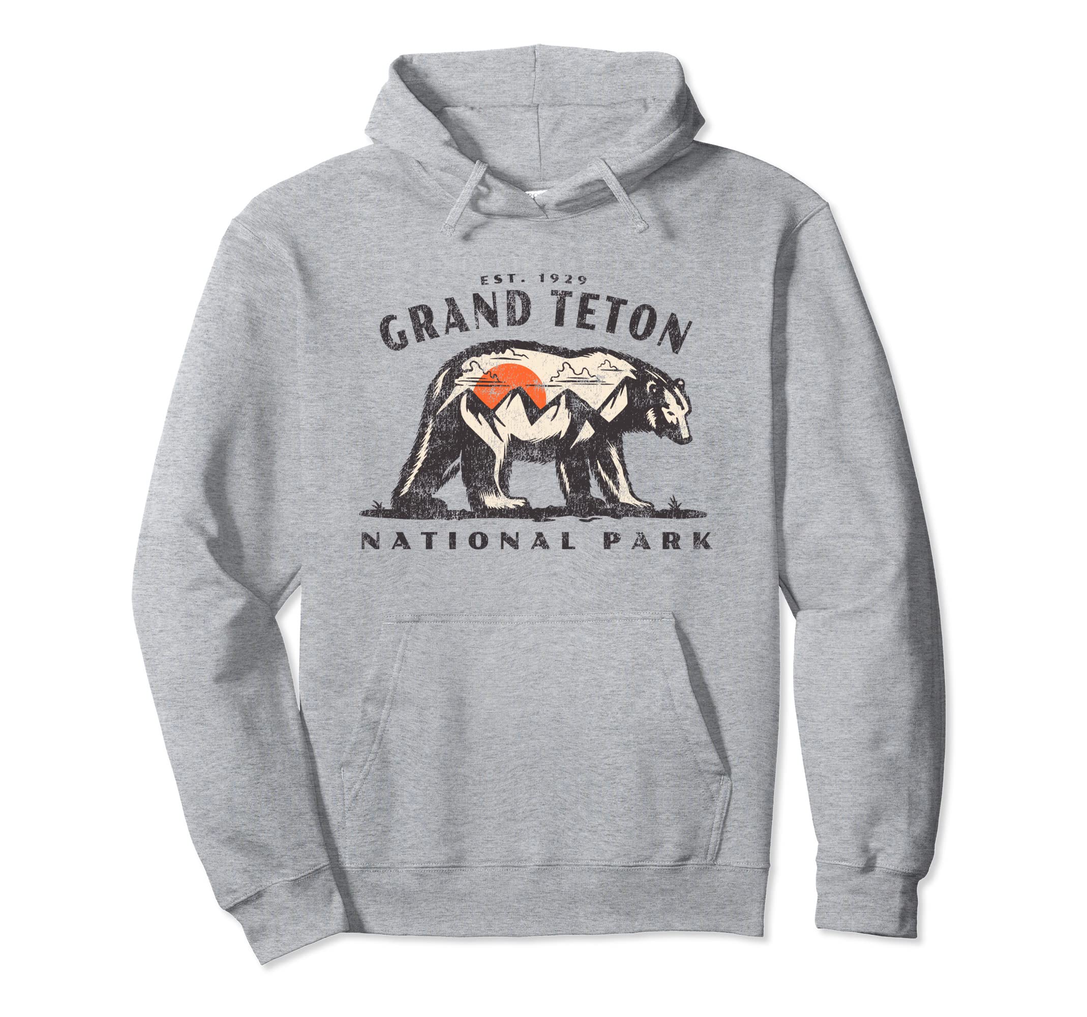 Grand Teton National Park Bear Hoodie - Minimalist Print Men Women - T-Shirt, Sweatshirt, Hoodie