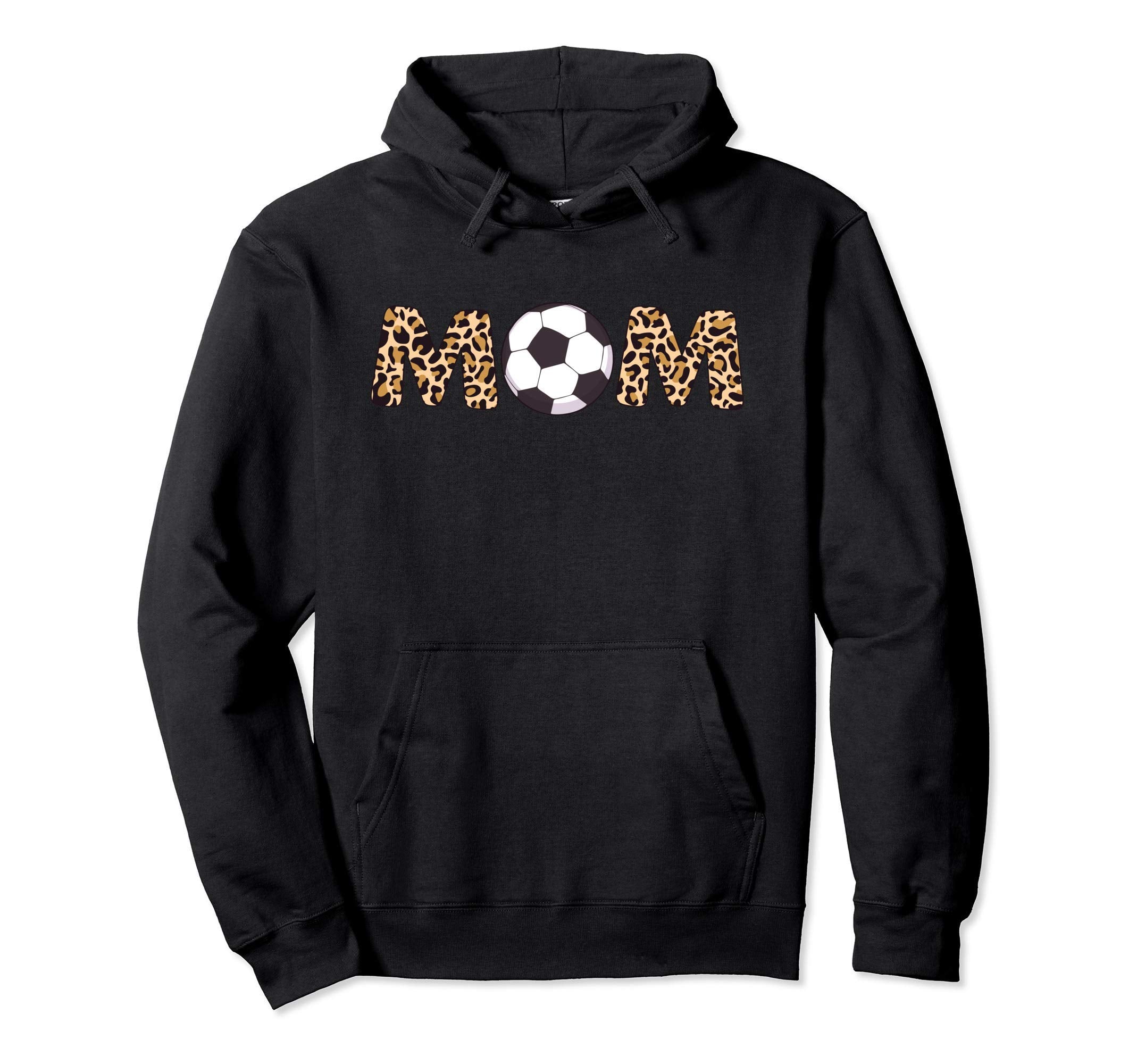Soccer Ball Mom Leopard Hoodie - Unique Graphic Men Women - T-Shirt, Sweatshirt, Hoodie