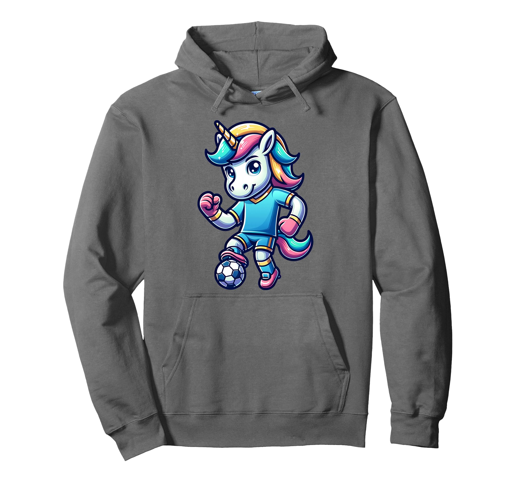 Footballer Unicorn Fans Soccer Team Hoodie - Graphic Print for Adults - T-Shirt, Sweatshirt, Hoodie