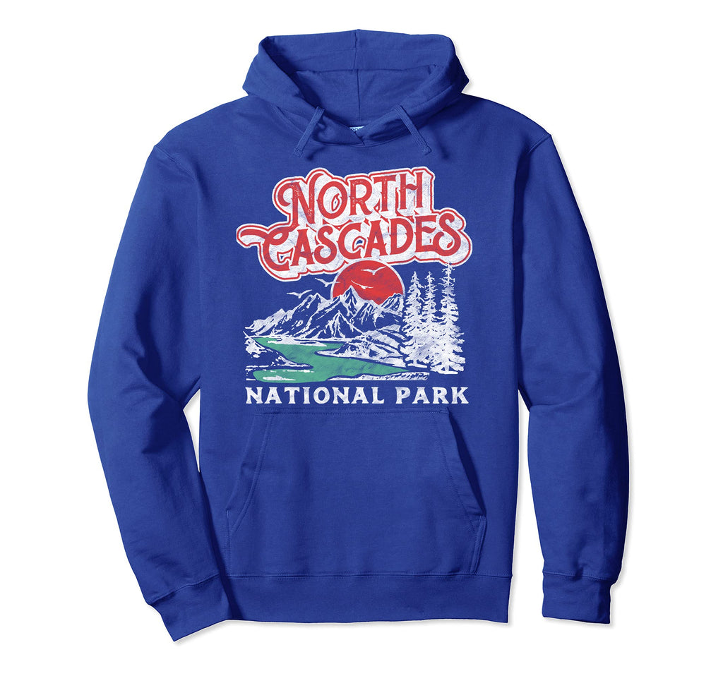 North Cascades National Park 80S Hoodie - Streetwear Style Unisex - T-Shirt, Sweatshirt, Hoodie