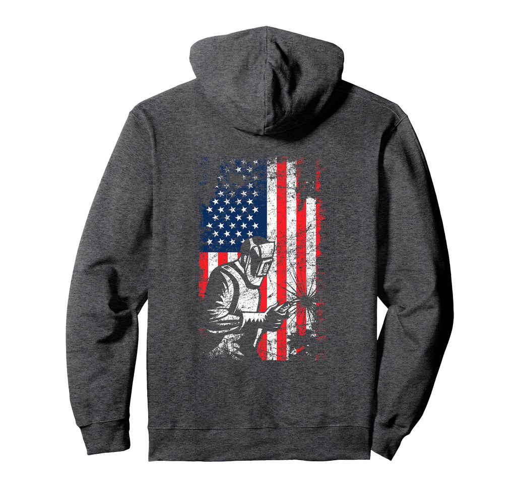 Welding American Flag Welder Hoodie - Casual Everyday Wear for Adults - T-Shirt, Sweatshirt, Hoodie