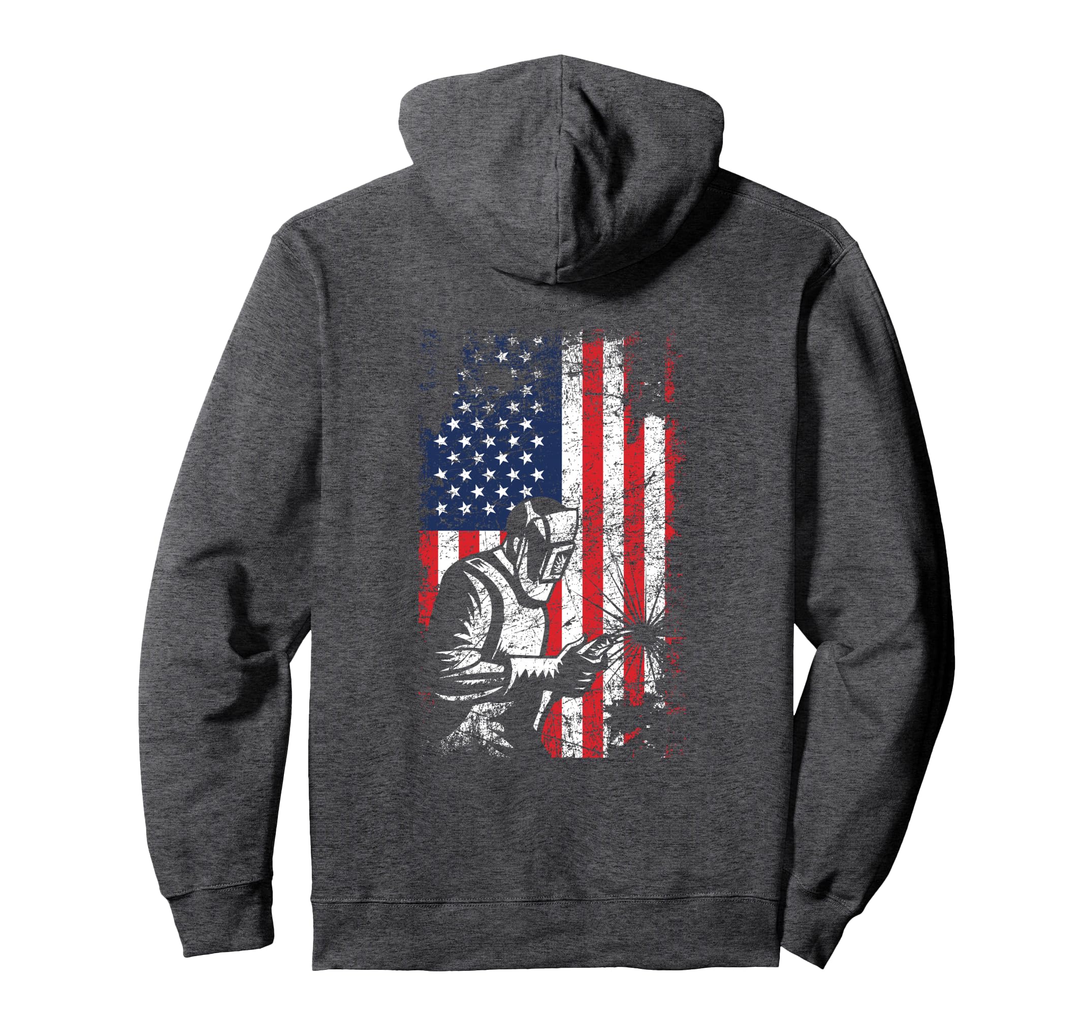 Welding American Flag Welder Hoodie - Casual Everyday Wear for Adults - T-Shirt, Sweatshirt, Hoodie