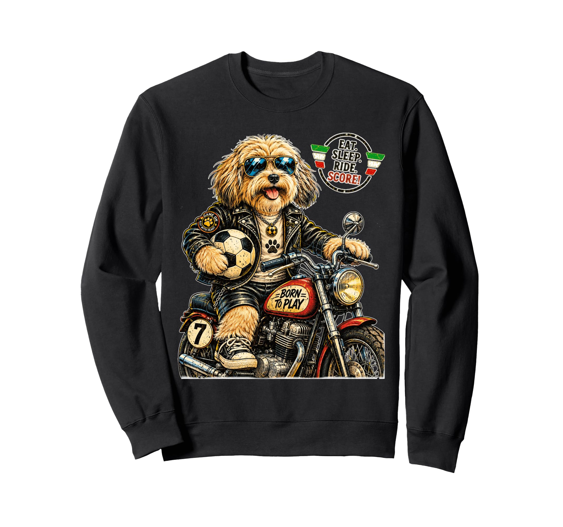 Havanese Ride Motorbike Love Sweatshirt - Aesthetic Graphic for Adults - T-Shirt, Sweatshirt, Hoodie