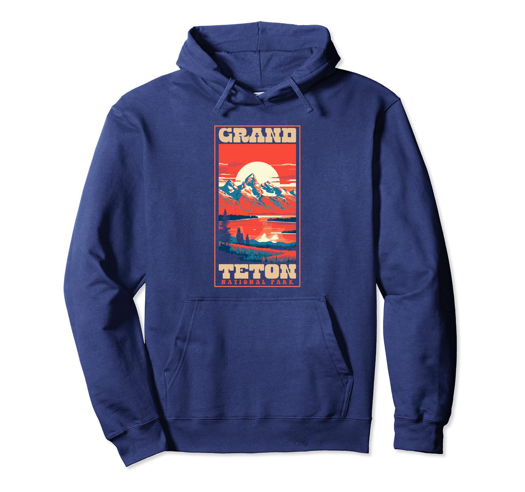 Grand Teton National Park 1980S Hoodie - Minimalist Print for Adults - T-Shirt, Sweatshirt, Hoodie