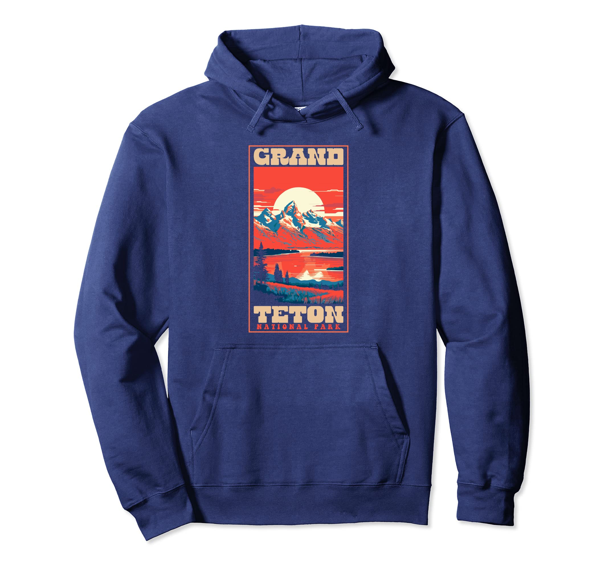 Grand Teton National Park 1980S Hoodie - Minimalist Print for Adults - T-Shirt, Sweatshirt, Hoodie