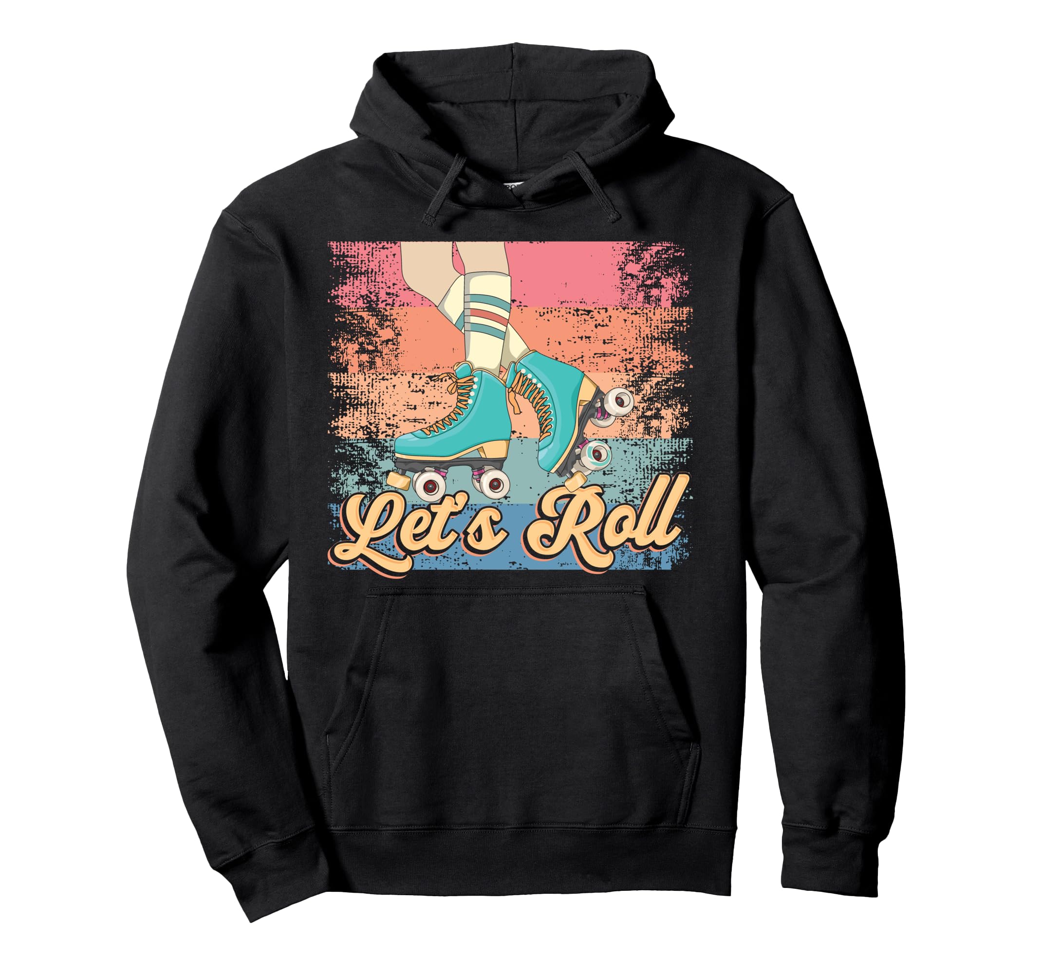 Roller Skating Skate 1970S Lets Roll Hoodie - Fun Novelty Design Unisex - T-Shirt, Sweatshirt, Hoodie