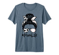 Womens Mom Life Soccer Messy Bun T-Shirt - Graphic Print for Adults - T-Shirt, Sweatshirt, Hoodie