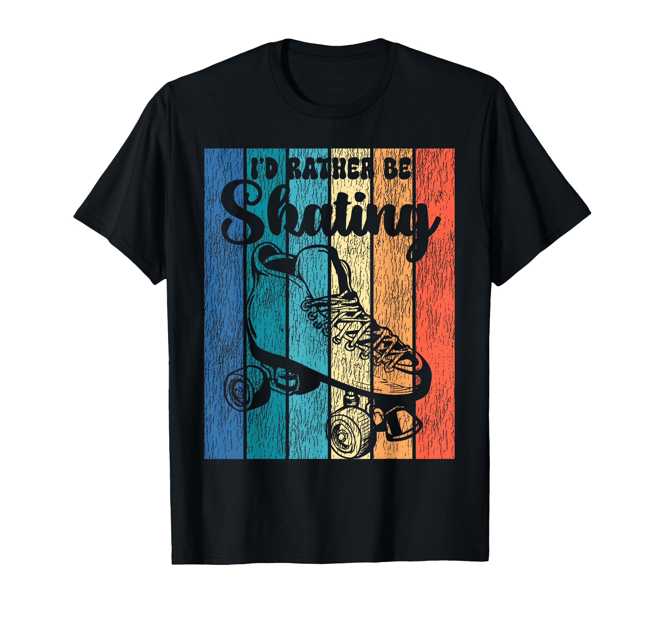 Roller Skating Skate 1970S Black T-Shirt - Casual Everyday Wear for Adults - T-Shirt, Sweatshirt, Hoodie