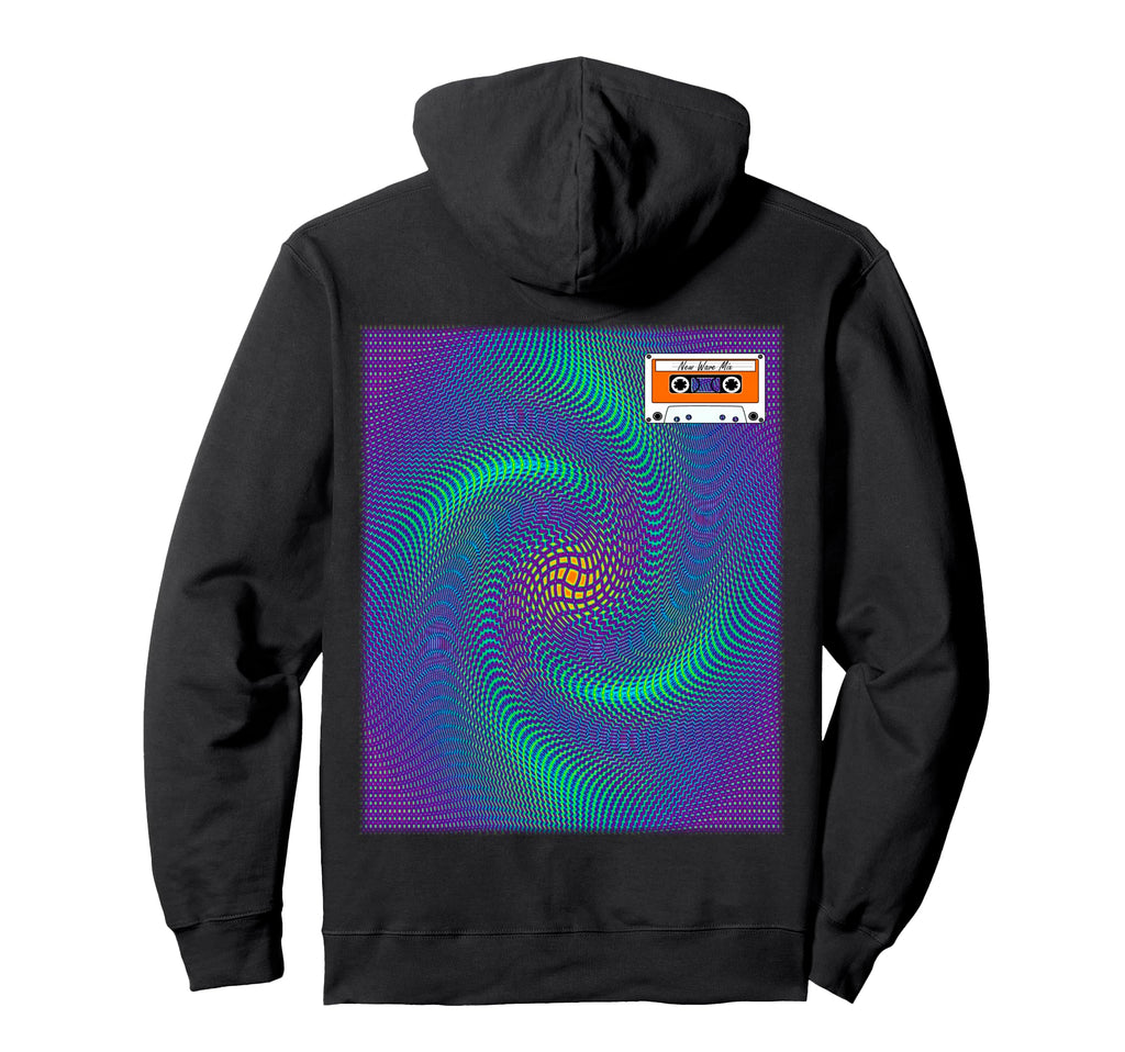 Swirl New Wave Mix Tape Music Hoodie - Fun Novelty Design for Adults - T-Shirt, Sweatshirt, Hoodie