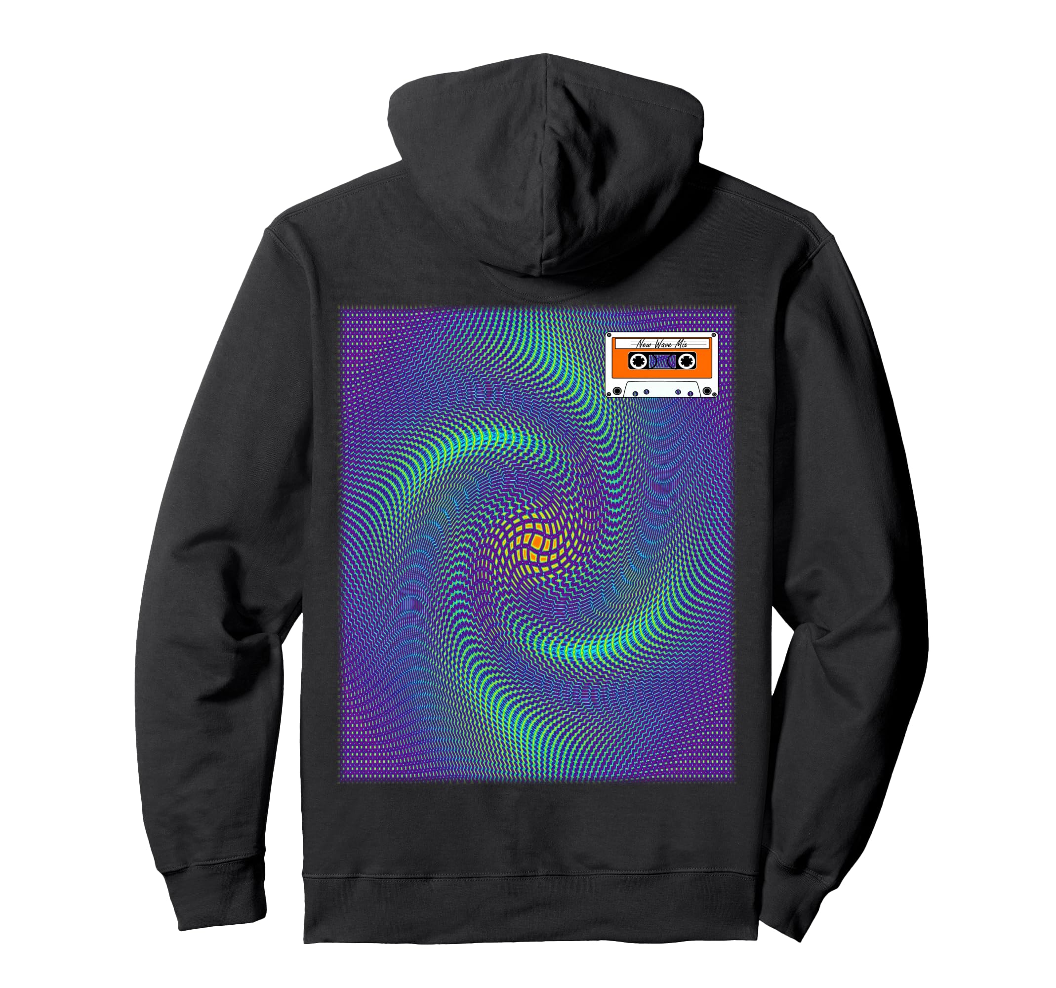 Swirl New Wave Mix Tape Music Hoodie - Fun Novelty Design for Adults - T-Shirt, Sweatshirt, Hoodie