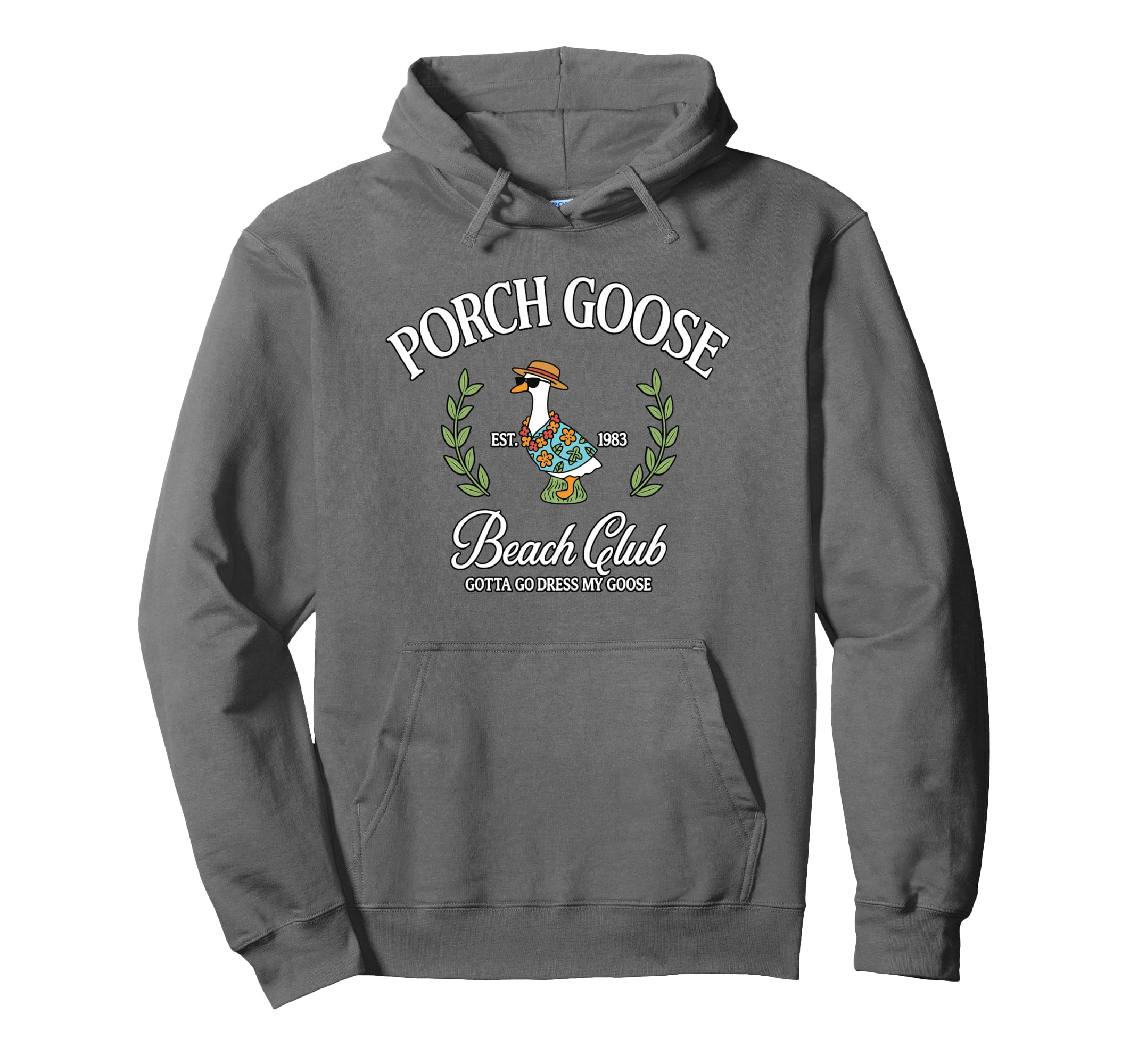 Porch Goose Beach Club Goose Lovers Hoodie - Graphic Print for Adults - T-Shirt, Sweatshirt, Hoodie