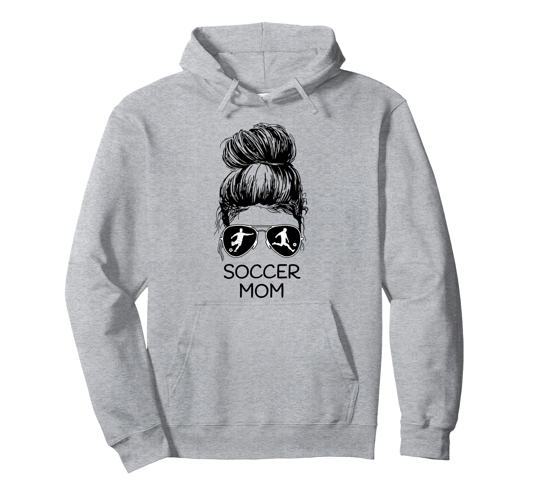 Soccer Mom Messy Bun Hair Hoodie - Fun Novelty Design Unisex - T-Shirt, Sweatshirt, Hoodie