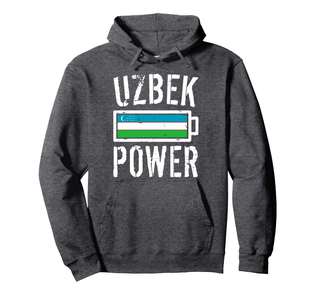 Uzbekistan Flag Uzbek Power Battery Hoodie - Novelty Apparel for Adults - T-Shirt, Sweatshirt, Hoodie