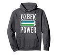 Uzbekistan Flag Uzbek Power Battery Hoodie - Novelty Apparel for Adults - T-Shirt, Sweatshirt, Hoodie