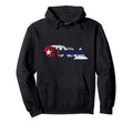 Cuban Map And Flag Souvenir Distressed Hoodie - Custom Art Print Unisex - T-Shirt, Sweatshirt, Hoodie