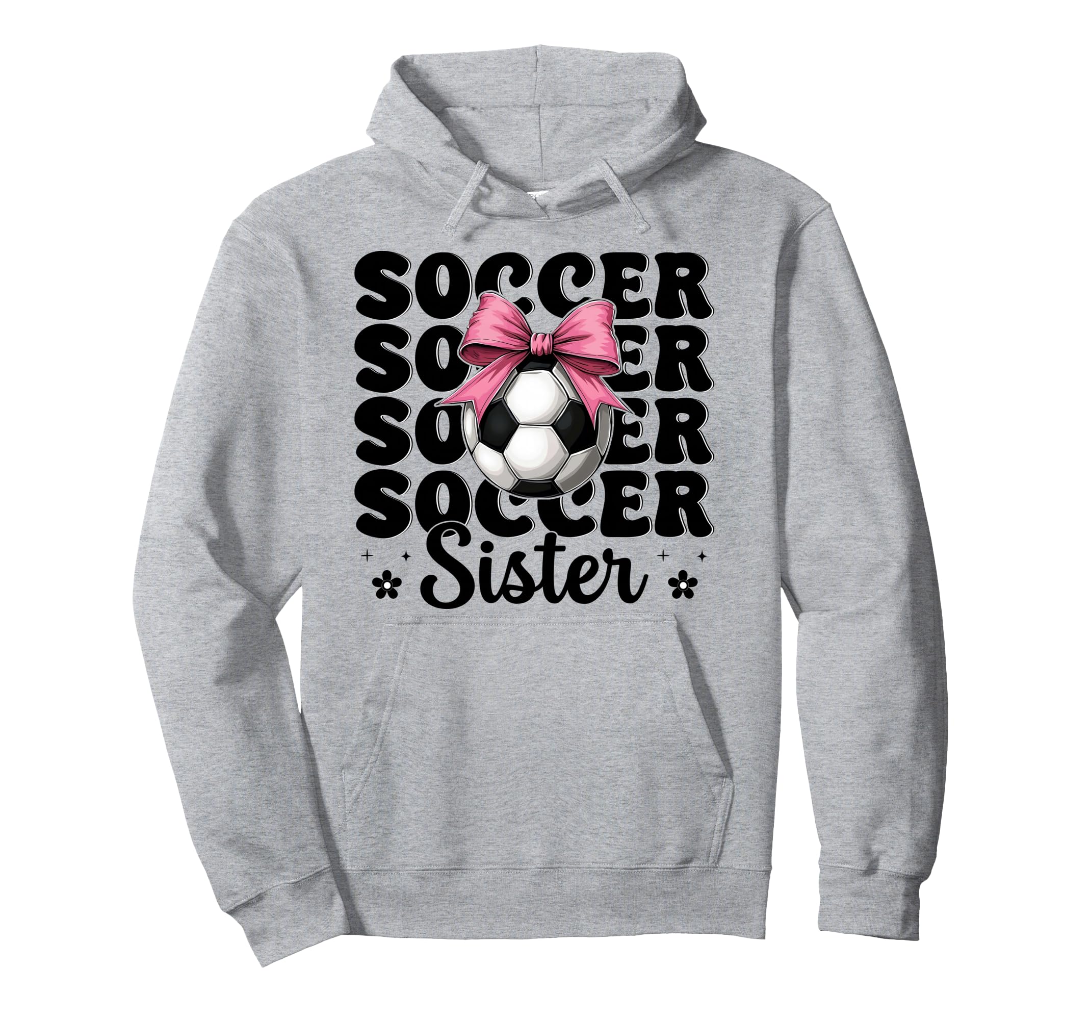 Soccer Sister Soccer Coquette Bow Hoodie - Fun Novelty Design for Adults - T-Shirt, Sweatshirt, Hoodie