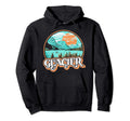 Glacier National Park Distressed Sketch Hoodie - Novelty Apparel for Adults - T-Shirt, Sweatshirt, Hoodie