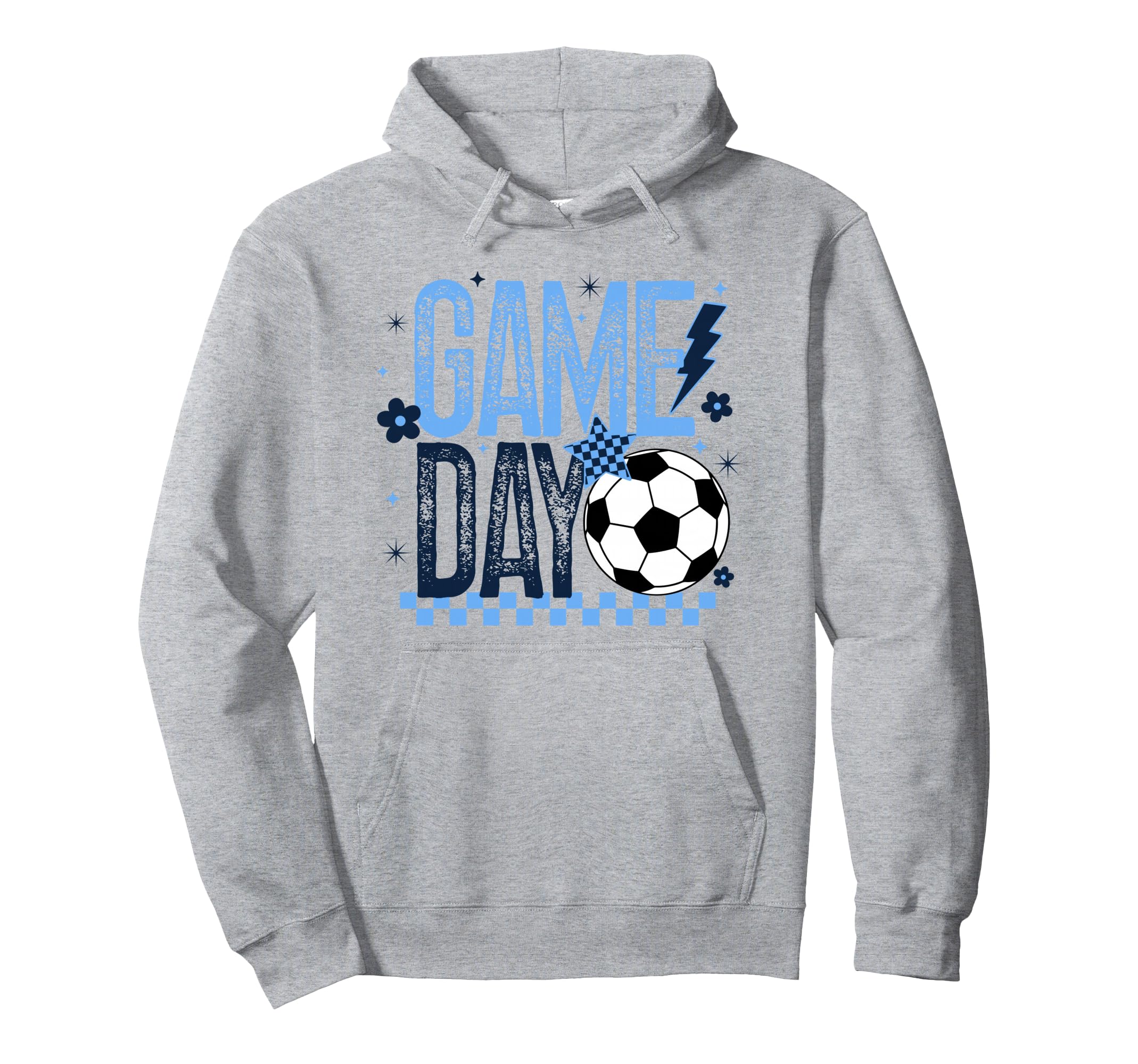 Game Day Soccer Season Light Blue Hoodie - Aesthetic Graphic Unisex - T-Shirt, Sweatshirt, Hoodie