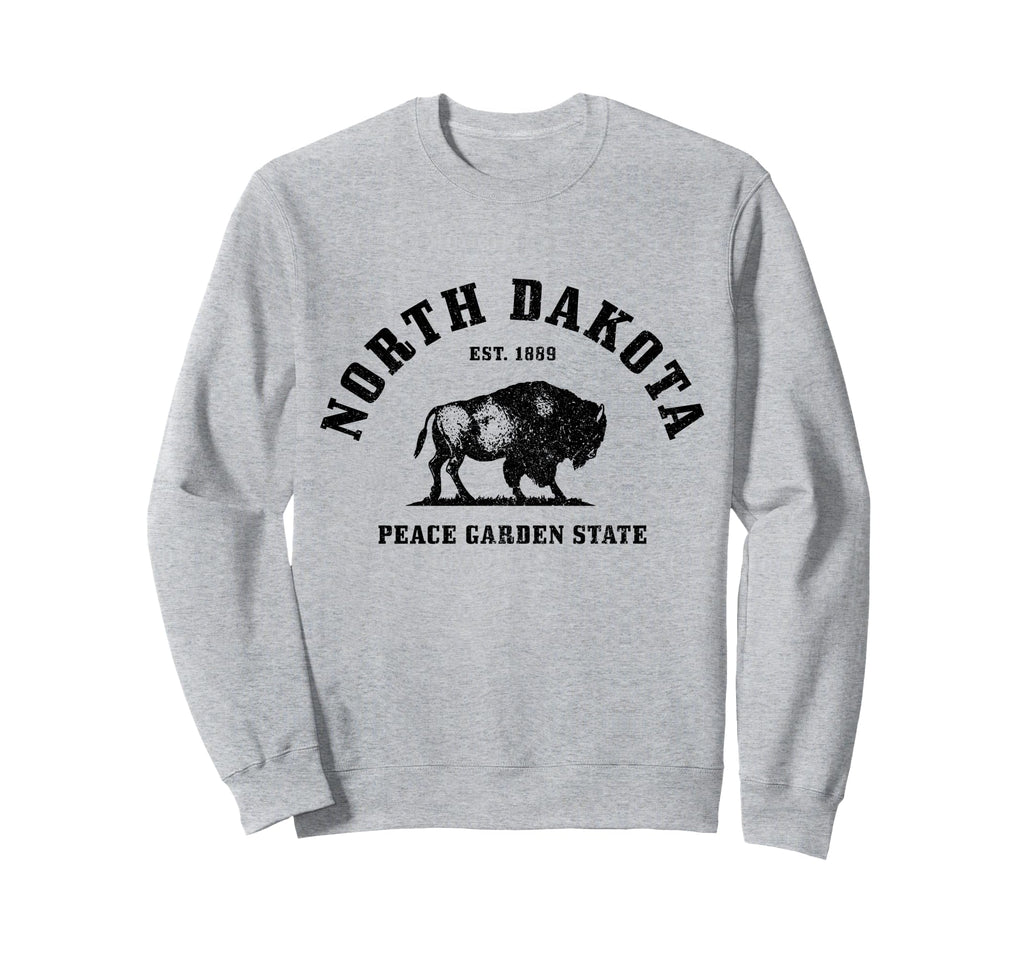 North Dakota Bison Buffalo Sweatshirt - Aesthetic Graphic for Adults - T-Shirt, Sweatshirt, Hoodie