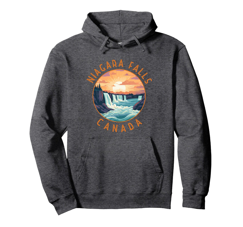Niagara Falls Canada Distressed Circle Hoodie - Minimalist Print Men Women - T-Shirt, Sweatshirt, Hoodie