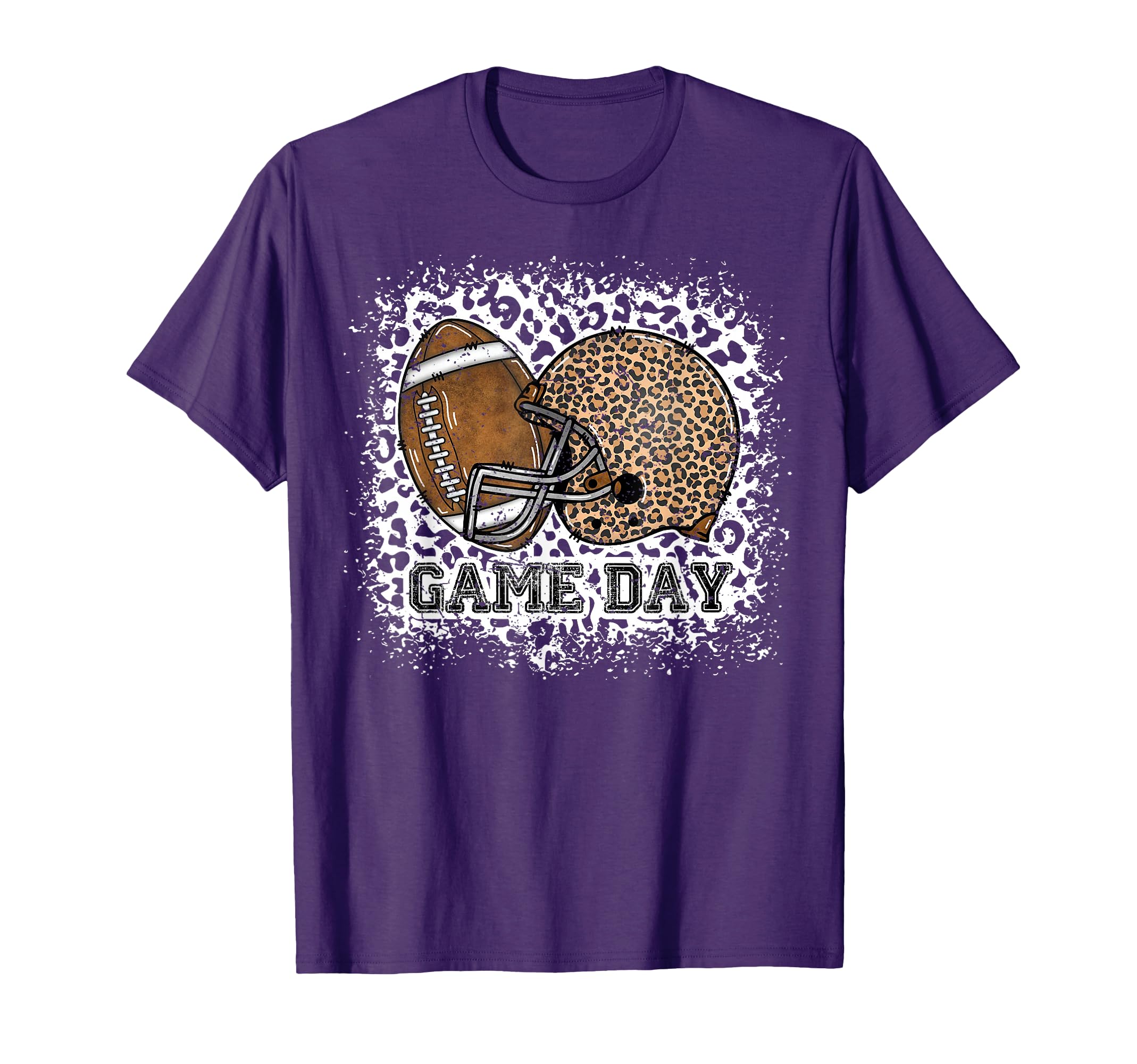 Bleached Game Day Leopard Football T-Shirt - Aesthetic Graphic Men Women - T-Shirt, Sweatshirt, Hoodie