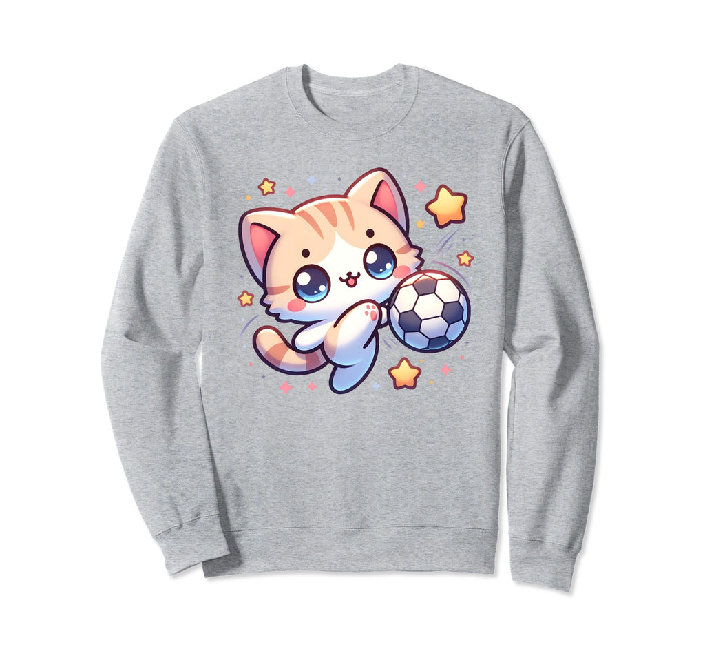 Soccer Player Cat Kitten Kicking Sweatshirt - Custom Art Print Unisex - T-Shirt, Sweatshirt, Hoodie