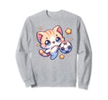 Soccer Player Cat Kitten Kicking Sweatshirt - Custom Art Print Unisex - T-Shirt, Sweatshirt, Hoodie